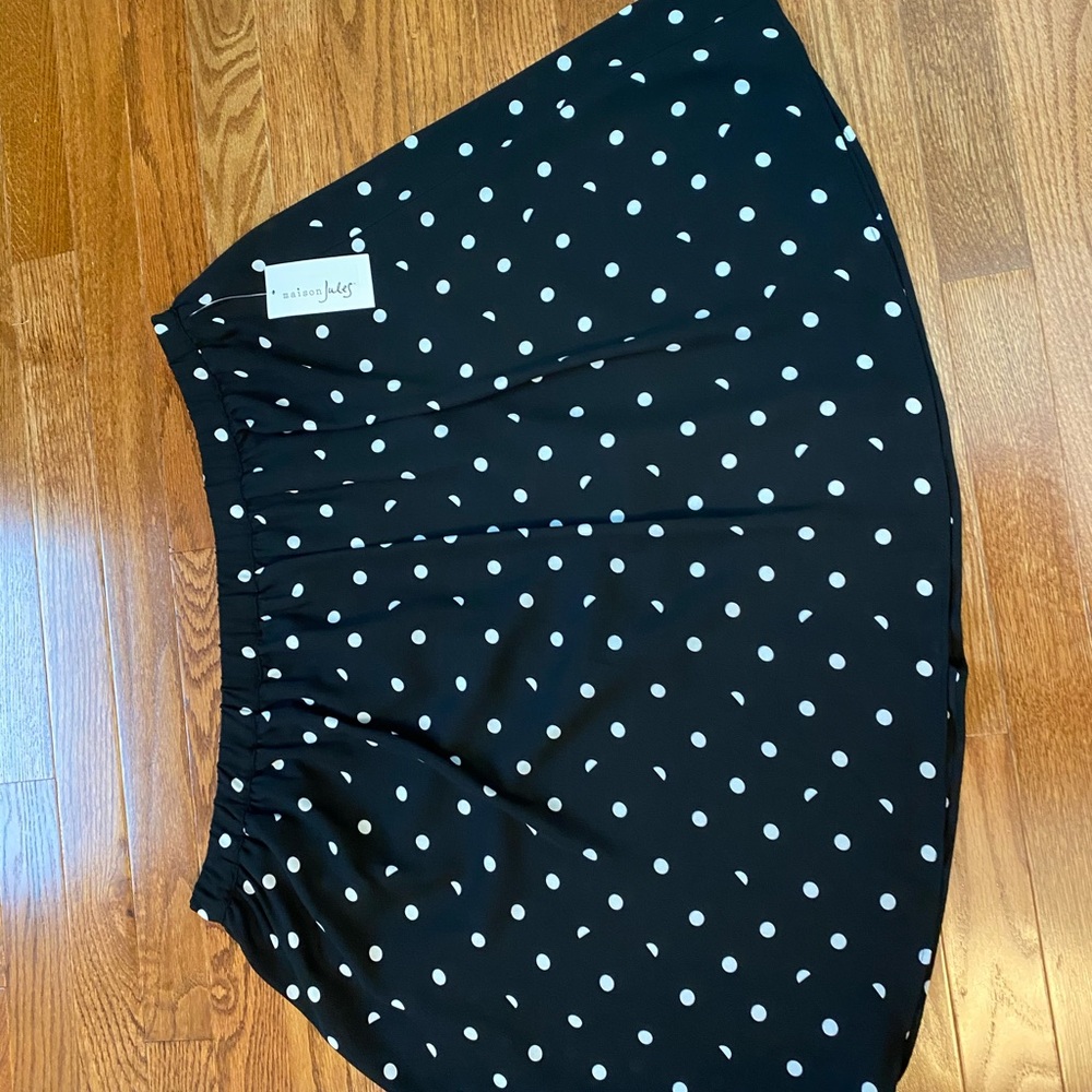 Maison Jules Polka Dot Skirt NWT